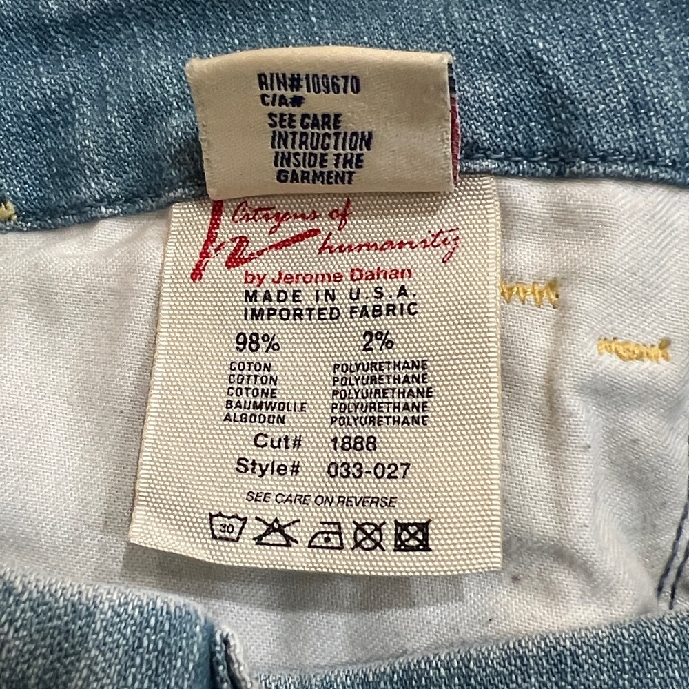 Citizens of Humanity Carpenter Crossroad Cropped Distressed Jeans Size 29 FLAWED - Picture 10 of 14